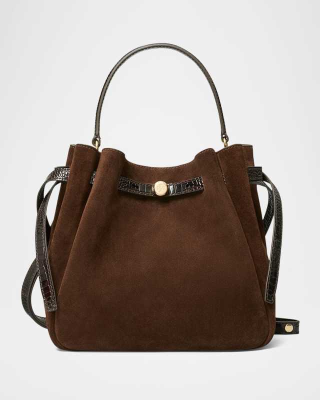 Romy Suede Belted Bucket Bag